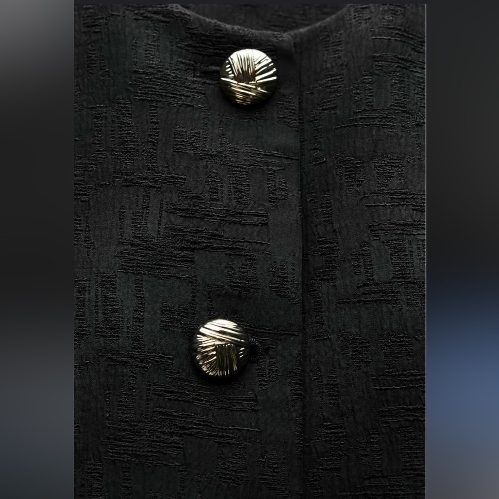 New ZARA Golden Button Black Blazer - Picture 4 of 6